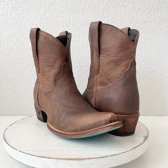 Lane EMMA JANE Womens Cowboy Bootie 9 Brown Leather Western Cowgirl Ankle Boots